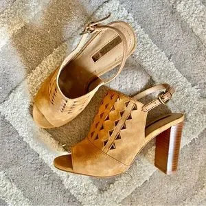 Tahari Shoes Tahari Marvel High Heel Slingback Camel Suede - Main Image